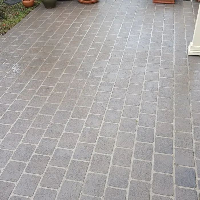Clean paved courtyard after pressure washing