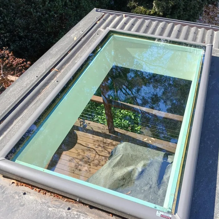 Skylight on a roof after cleaning
